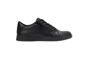 Womens Hush Puppies Mimosa Ladies Sneakers Zip Black/Black Casual Lace Up Shoes