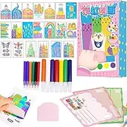 Scratch Pictures for Children, Pack of 35 Rainbow Scratch Art Children, Rainbow Scratch Pictures, Rainbow Scratch Art, Scratch Painting, DIY Scratch Art for Children, Squeegee Painting Kit for