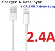 2.4A Super Fast USB Cable Charger Charging For iPhone 7 8 X 11 12 13 14 Pro Max