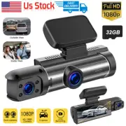 3"Dual Lens Car Dash Cam Internal Front&Rear Camera G-Sensor DVR Video Recorder