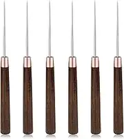 ZXIIXZ 6 Pcs Scratch Awl Tool, Awl Tool Sewing with Wooden Handle, Leather Stitching Sewing Awl Leather Scratch Awl Punch Tool for Stitching Punching Sewing DIY Leather Craft Repair