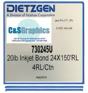 4 Rolls 24'' X 150' 20LB Bond HP DesignJet Plotter Paper