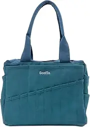 Studio Bag: Art Supply Storage Organizer & Pottery Tool Bag, Washable Craft Tote, Knitting Yarn Bag, Crochet Project Bag, 30 Pockets, 15+ Canvas Colors, Artist Bag for Adults (Aquamarine)