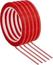 uxcell 5 Pack Whiteboard Tape, 2.5mm 3/32" Width Art Tape Dry Erase Board Pinstripe Thin Tape for Graphic Chart Grid Drafting Electrical Marking, Red
