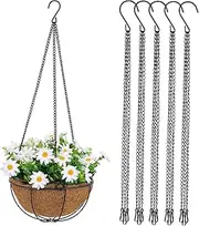 Mipcase 5Pcs Hanging Chains for Flower Pots Iron Pot Hangers with Hooks for Plants Versatile Planter Basket Chains for Vertical Garden Decor