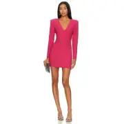 Amanda Uprichard Winfrey Mini Dress in Magenta Pink Aline GO-22055 NEW S Small