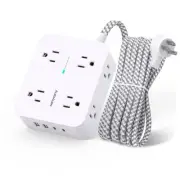 Surge Protector Power Strip - 8 Outlets with 4 USB (2 USB C) Charging Ports,