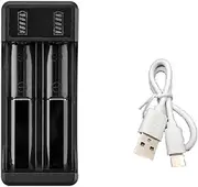 domoi 18650 Fast Charger 4.2V Lithium Battery Intelligent Charger with Type-C Cable for 14500 26650 18650 Battery, 2 Slot