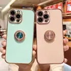 For iPhone 14 13 Pro Max 12 11 16 15 Plus Heart Ring Stand Shockproof Case Cover