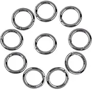 Onwon 10 Pieces Carabiners Rings - Zinc Alloy Round Carabiner Loaded Gate Clips Spring Snap Hook Locking Carabiners Keychain Keyring Buckle