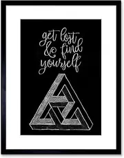 Get Lost Find Yourself Triangle Geometric Framed Wall Art Print
