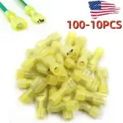 100PCS Nylon Female Male Insulated Spade Crimp Terminal 12-10AWG Wire Connectors