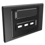 Clipsal Iconic Styl Cover Frame, 3 Usb Charger, Horizontal, Silver Shadow - S3043USBC-SH