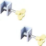 2/5pcs Aluminum Alloy Window Lock Stopper - Home Security Sliding Sash Lock for Windows and Cabinets(2PCS)