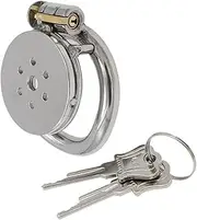 SM Bondage Flat round hole chastity lock cage For men chastity device alternative bondage sex tool wearable when going out