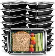 Ez Prepa [20 Pack] 28oz Single Compartment Meal Prep Containers with Lids - Food Storage Containers Bento Box, Lunch Containers, Microwavable, Freezer, and Dishwasher Safe, Food Containers