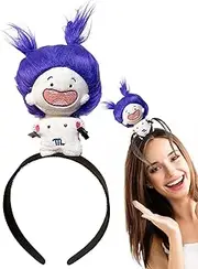 [Krmoau] Plush Doll Headband, Doll Headband - Hairband Made of Plush Cartoon Doll, Portable Doll Hair Headbands, Hair Accessories, Plush Doll Headpiece for Children