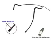 Mini Sweat Resistant Headset Mic Slim Gooseneck Boom for Audio Technica Wireless