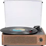 Vintage Record Players for Vinyl with Speakers Belt-Driven Retro Turntable