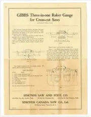 GIBBS THREE-IN-ONE RAKER GAUGE & CROSSCUT SAW JOINTER DIRECTIONS "COPY"