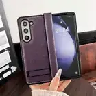 Case For Samsung Galaxy Z Fold6 Fold5 Fold4 3 Luxury Leather Holder Hybrid Cover