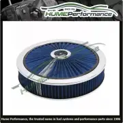 EDELBROCK AIR CLEANER 14" X 3" HOLLEY 4150/4160 FILTER ASSEMBLY BLUE ED43661