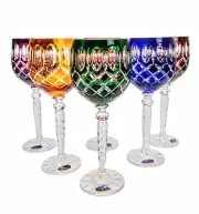 MaRika Coloured crystal wine glasses 280 ml Crate Olive