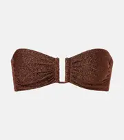 [Eres] Eres Flamboyant lurex® bandeau bikini top AU 16 brown