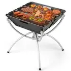 Camping Campfire Grill 3-in-1 Portable Firewood Charcoal Fire Pit w/ Grills