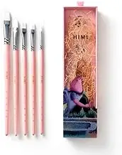 HIMI Gouache Paint Brushes Set 5 Pcs for Acrylic Oil Watercolor Face & Body Gouache Painting Nice Gift Art hobbyist, Kids & Adults (Pink,Brushes)