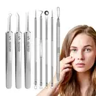 8PCS Acne Needle Blackhead Remover Kit Pimple Blemish Comedone Extractor Tweezer