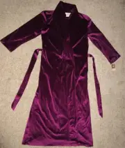 NWT VTG DAVID BROWN CALIFORNIA ROBE SZ MEDIUM PURPLE VELVET VELOUR LONG BELTED