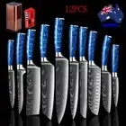Japanese Kitchen Chef Knife Set German Steel Damascus Style Cleaver Knives