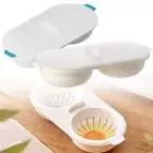 Egg Cooker Boiler Double Cup Poacher Eggs Cookware Steamer Maker Microwave Multi
