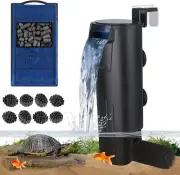 Turtle Tank Filter Aquarium Internal Filter for 3 to 20 Gallon Fish Tank, Low On