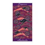 紫色原住民藝術沙灘毛巾