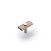 Lenah 50mm T-Bar Handle, European Beech &amp; Satin Chrome Face Caps