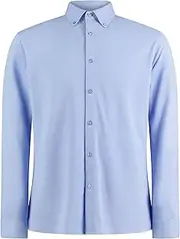 [KUSTOM KIT] Mens Superwash 60°C Tailored Long-Sleeved Shirt (UK Size: 3XL) (Light Heather Blue)