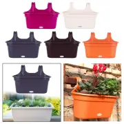 Balcony Railing Hanging Planter with Drainage Hole Flower Pot for Outside