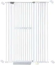 riin Extra Tall 150cm Pet Security Gate Metal Safety Guard Tension Pressure Mounted for Dog Cat Kitten Adjustable Width Range 97-103cm Largest Gap Between Bars 42mm Model A2