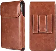 Compatible with Galaxy Xcover6 Pro,S20 Ultra,S21 Ultra,A14 5G Vertical Belt Clip Phone Holster, Leather Phone Carry Bag Compatible with Xperia 10 Plus, 1, Pro,Moto G100,G60 G Stylus 5G (Color : Brown