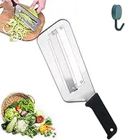 Stainless Steel Dual Blade Julienne Cutter, Multifunctional Vegetable Cutter Shapes, Stainless Steel Shredder Knife, Cabbage Slicer Shredder, for Sauerkraut Coleslaw Mandoline Slicer (Black,1PC)
