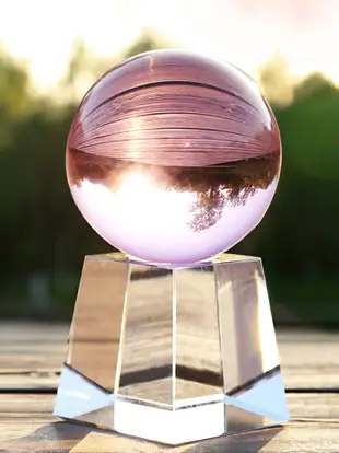 玻璃球水晶球擺件透明圓球夢幻粉黃實用女生生日結婚禮物