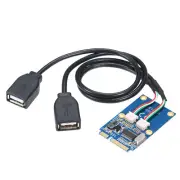 1Pack Mini PCI-E PCI Express to 5 Pin Dual USB 2.0 Adapter Riser Card Extender h