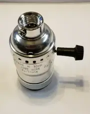 NICKEL FINISH 3-WAY TURN KNOB LAMP SOCKET WITH LARGE 1/2" HOLE 1/4IP NEW 307761J