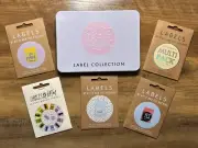 5 - New 8 Packs of Kylie and the Machine Woven Sew-In Labels In Tin & Other