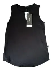 Terez Big Girls Black Cutout Rayon Tank Top With Slit Sides M(10-12) NWT