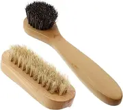 Healeved Practical Handwashing Brush Set 2pcs Wooden Fingernail Brush for Facial Cleansing