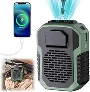 SAILESI Portable Waist Fan, 6000mAh Personal Cooling Fan Clip on Wearable Belt, Rechargeable Belt Fan, 3 Speeds Wind, Hands-Free Neck Fan Shirt Fan for Camping/Travel/Sport/Outdoor Workers, Army Green