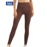 在飛比找蝦皮商城優惠-OLALA 無尺碼緊身褲裸感瑜伽褲春夏新款戶外跑步運動健身褲
